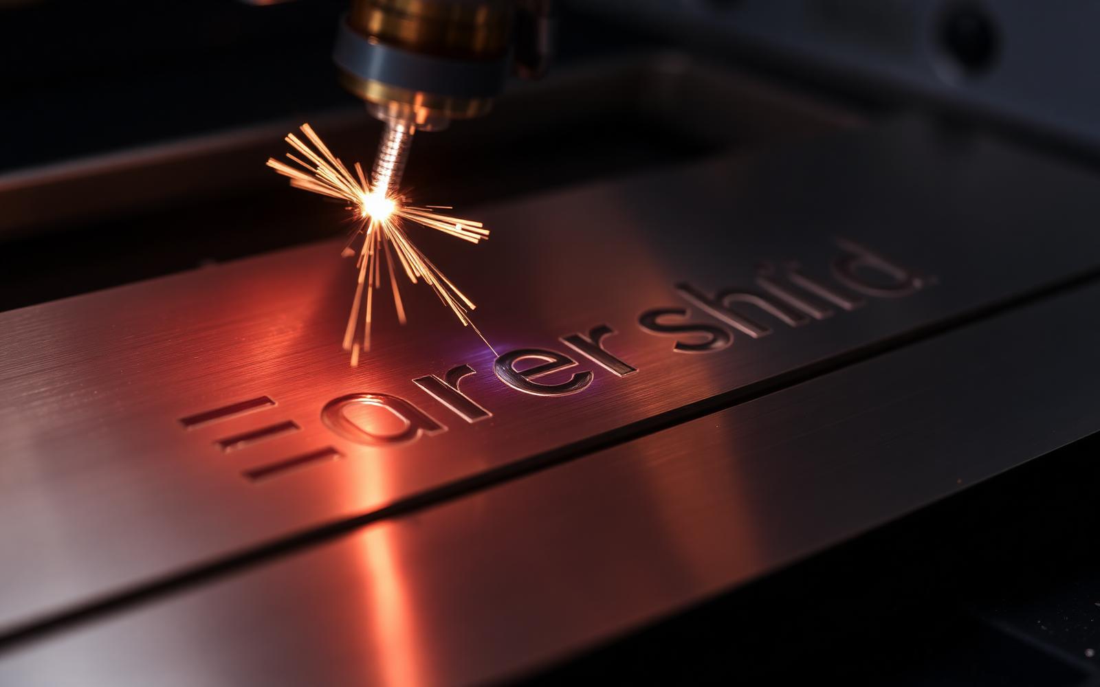 Lasergravur eines Typenschilds aus Aluminium